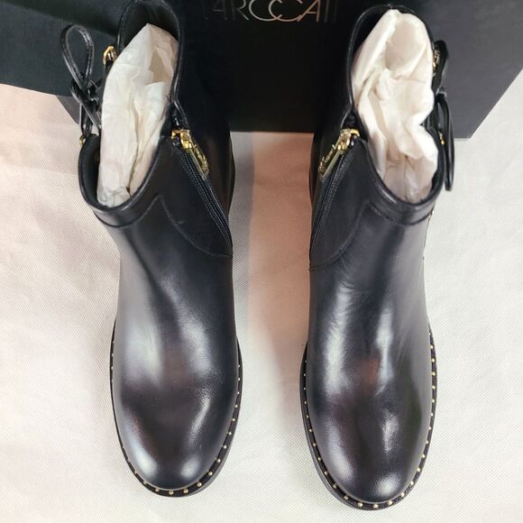 New MARC CAIN Women's (8.5) Black Leather Side Lace Up and Zip Ankle Bootie $420 - Picture 5 of 12